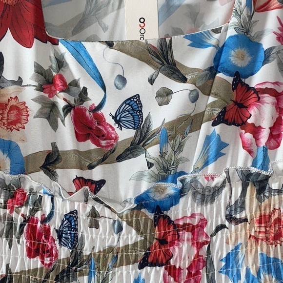 OC ORDER PLUS Square Neck Floral Print Short Sleeve Maxi Dress - Picture 4 of 8